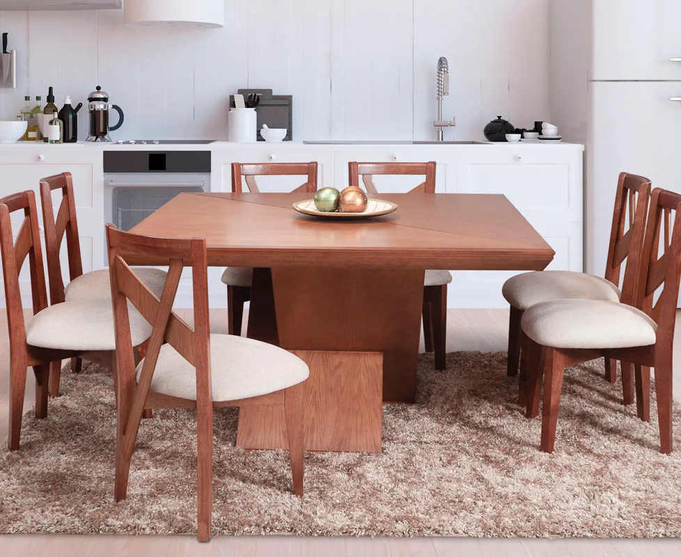 Comedor Eiffel Cuadrado 8p (Mesa + sillas)