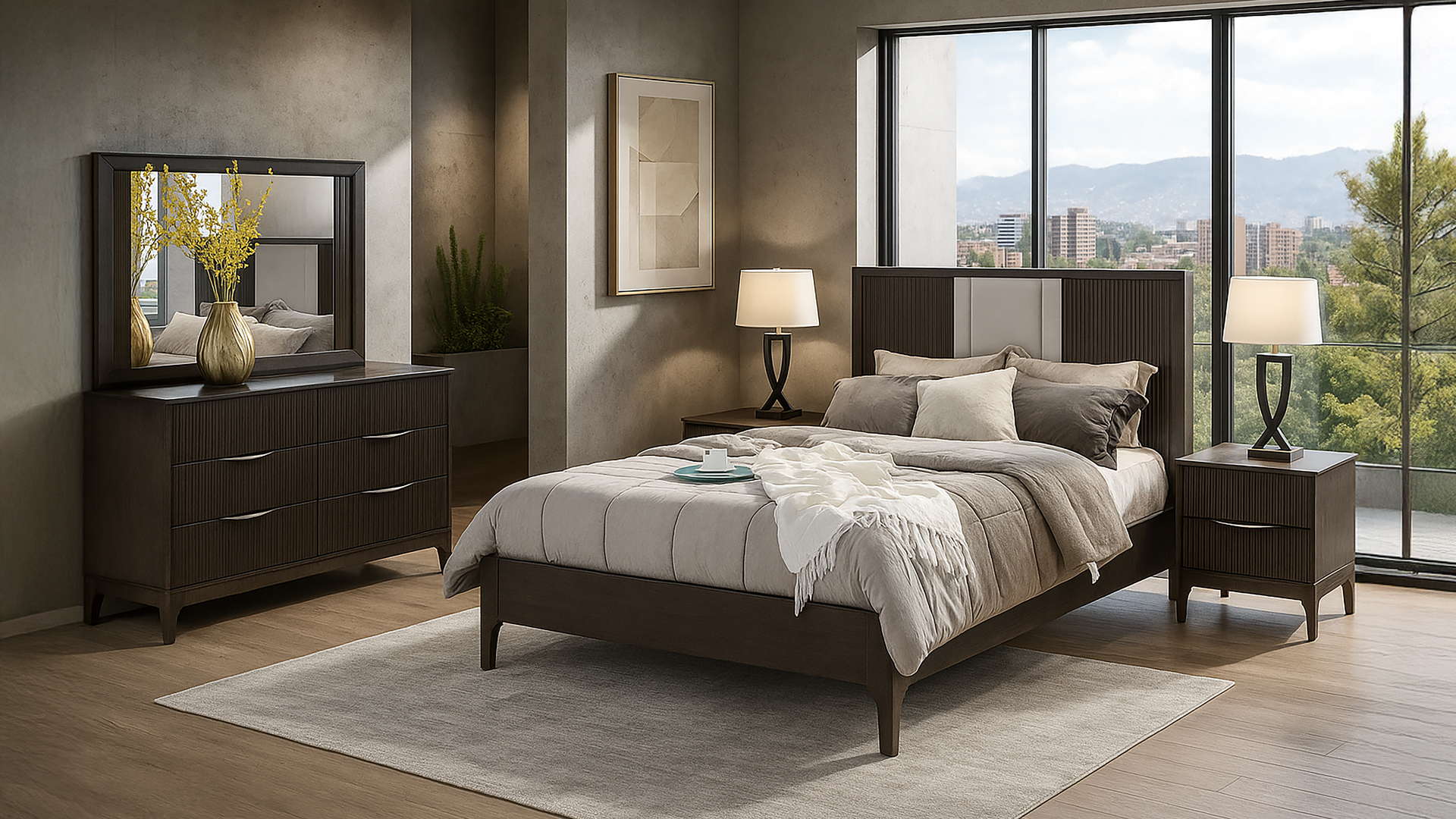 Columbia (Cama + 2 Veladores)