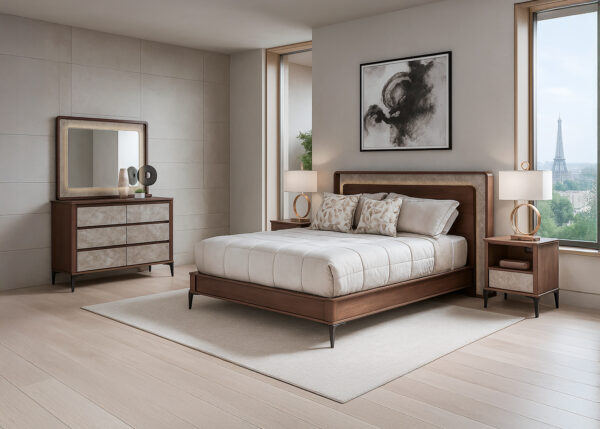 Dormitorio París ( Cama + 2 veladores)