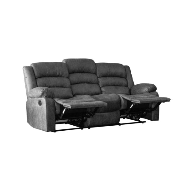 Sofá triple reclinable Columbia manual Gris