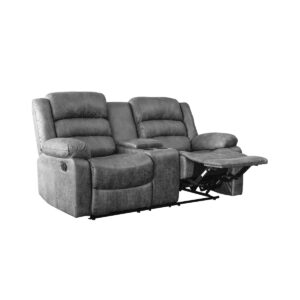 Sofá doble reclinable Columbia manual Gris