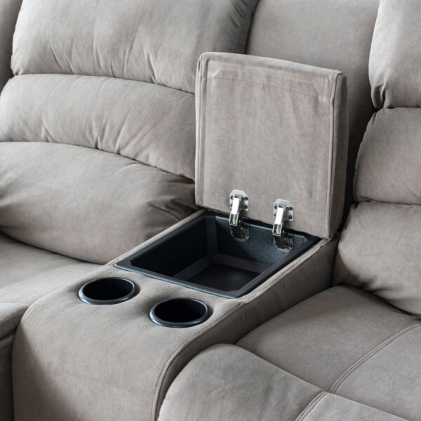 Alternative view of Sofá doble reclinable Misuri eléctrico café