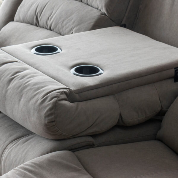 Alternative view of Sofá triple reclinable Misuri eléctrico café