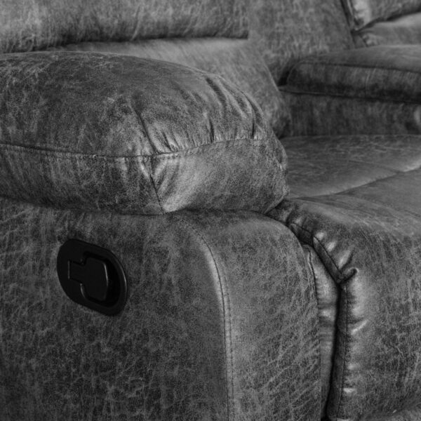 Alternative view of Sofá doble reclinable Columbia manual Gris