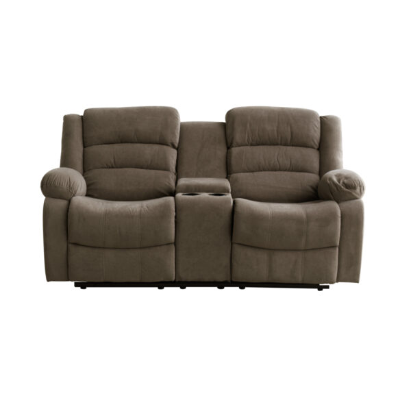 Alternative view of Sofá doble reclinable Misuri manual café